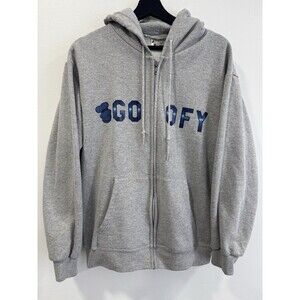 VTG Rare Disney Goofy Parks Zip-Up Embroidered Hoodie Adult M